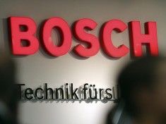 The logo of Bosch company is seen during the IFA Electronics show in Berlin